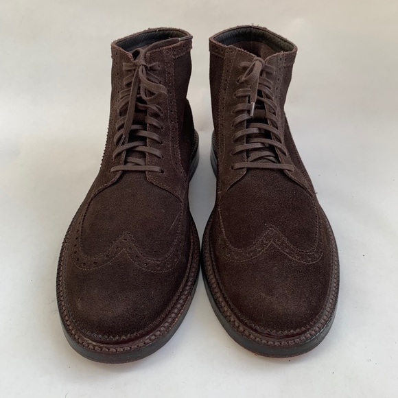 Cole Haan Men’s Wingtip Brown Suede Brogue Boots - Picture 2 of 6